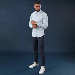 Top 10 🌟 Chemise Manches Longues Slim Fit 294 Bleu Clair de LBO ⌛ -France LBO Soldes Boutique lbo 112277 FAB SHALBO 294 20200319T150238 05