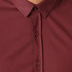 Offres 🤩 Chemise Manches Longues Slim Fit 401 Bordeaux de LBO 👍 -France LBO Soldes Boutique lbo 129494 fab shalbo 401 20180828T180843 03
