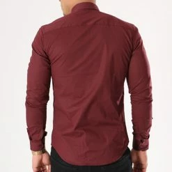 Offres 🤩 Chemise Manches Longues Slim Fit 401 Bordeaux de LBO 👍 -France LBO Soldes Boutique lbo 129494 fab shalbo 401 20180828T180843 05