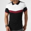 Bon marché 🤩 Polo Manches Courtes Tricolore Retro 427 Noir Blanc Bordeaux de LBO 👍
