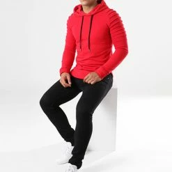 Remise 😉 Sweat Capuche Oversize 410 Rouge de LBO 👏 -France LBO Soldes Boutique lbo 136691 fab shalbo 410 20180903T143417 02
