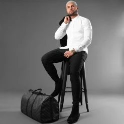 De gros 🥰 Chemise Manches Longues Col Mao Slim Fit 404 Blanc de LBO 🧨 -France LBO Soldes Boutique lbo 136703 FAB SHALBO 404 TPDT 20201216T094107 05