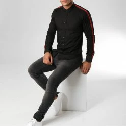 Sortie 👏 Chemise Manches Longues Avec Bandes Slim Fit 543 Noir de LBO 👏 9 Sortie 👏 Chemise Manches Longues Avec Bandes Slim Fit 543 Noir de LBO 👏 -France LBO Soldes Boutique lbo 155896 FAB SHALBO 543 20181026T165331 02