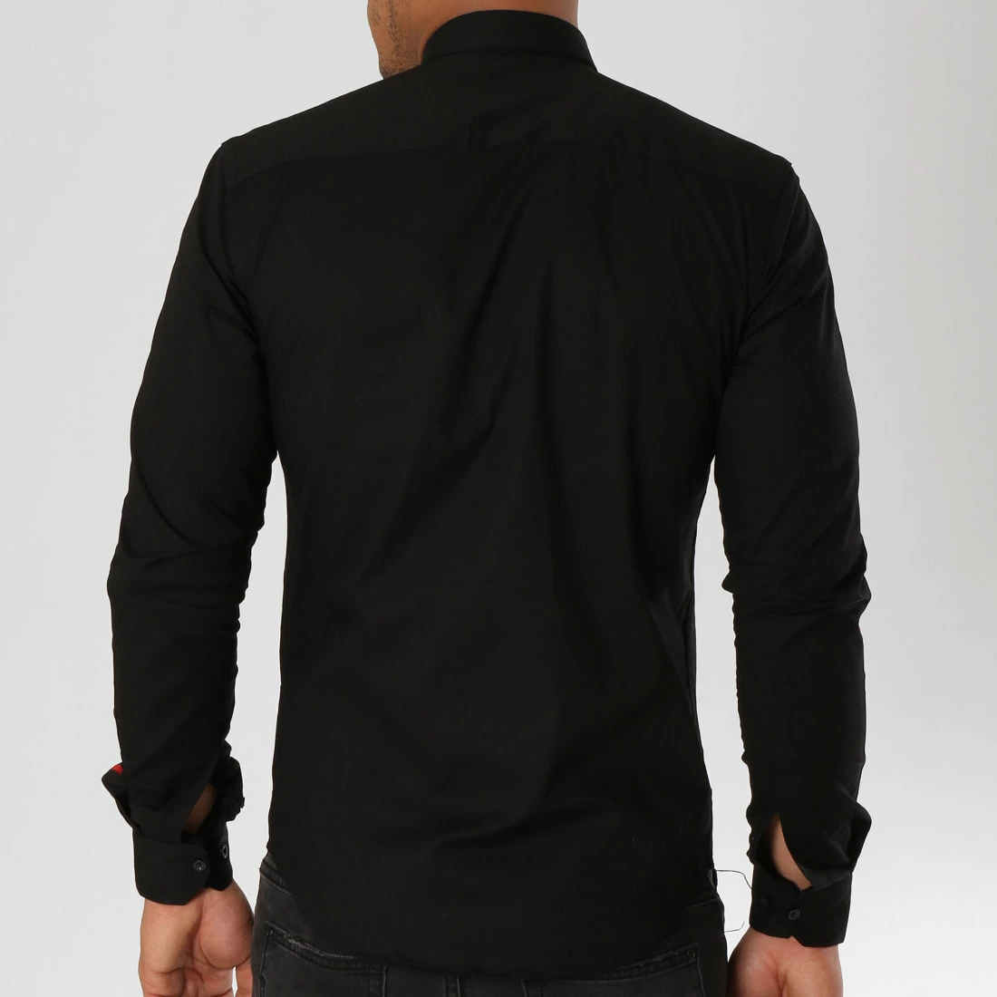 Sortie 👏 Chemise Manches Longues Avec Bandes Slim Fit 543 Noir de LBO 👏 7 Sortie 👏 Chemise Manches Longues Avec Bandes Slim Fit 543 Noir de LBO 👏 – Image 5