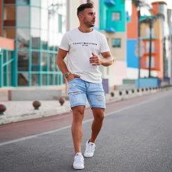Acheter 🔥 Short Jean Avec Dechirures LB054-B5 Bleu Clair de LBO 🧨 -France LBO Soldes Boutique lbo 165412 FAB LBO LB054 B5 LIGHT DESTR 20200720T132556 06