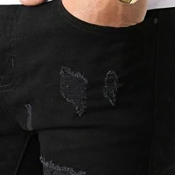 Meilleure vente 💯 Short Jean Avec Dechirures LB054-B7 Noir de LBO 🎉 -France LBO Soldes Boutique lbo 165415 FAB LBO LB054 B7 BLACK DESTR 20190415T085215 03