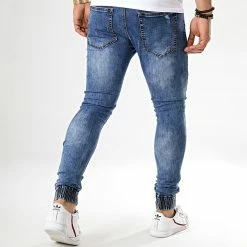 Vente flash 🔥 Jogger Pant Skinny 👖 Jeans Avec Dechirures LC20180426-1D Denim Bleu Medium de LBO 🧨 -France LBO Soldes Boutique lbo 179207 FAB LBO LC20180426 1D MEDIUMBLUEDENIM 20190415T143852 05