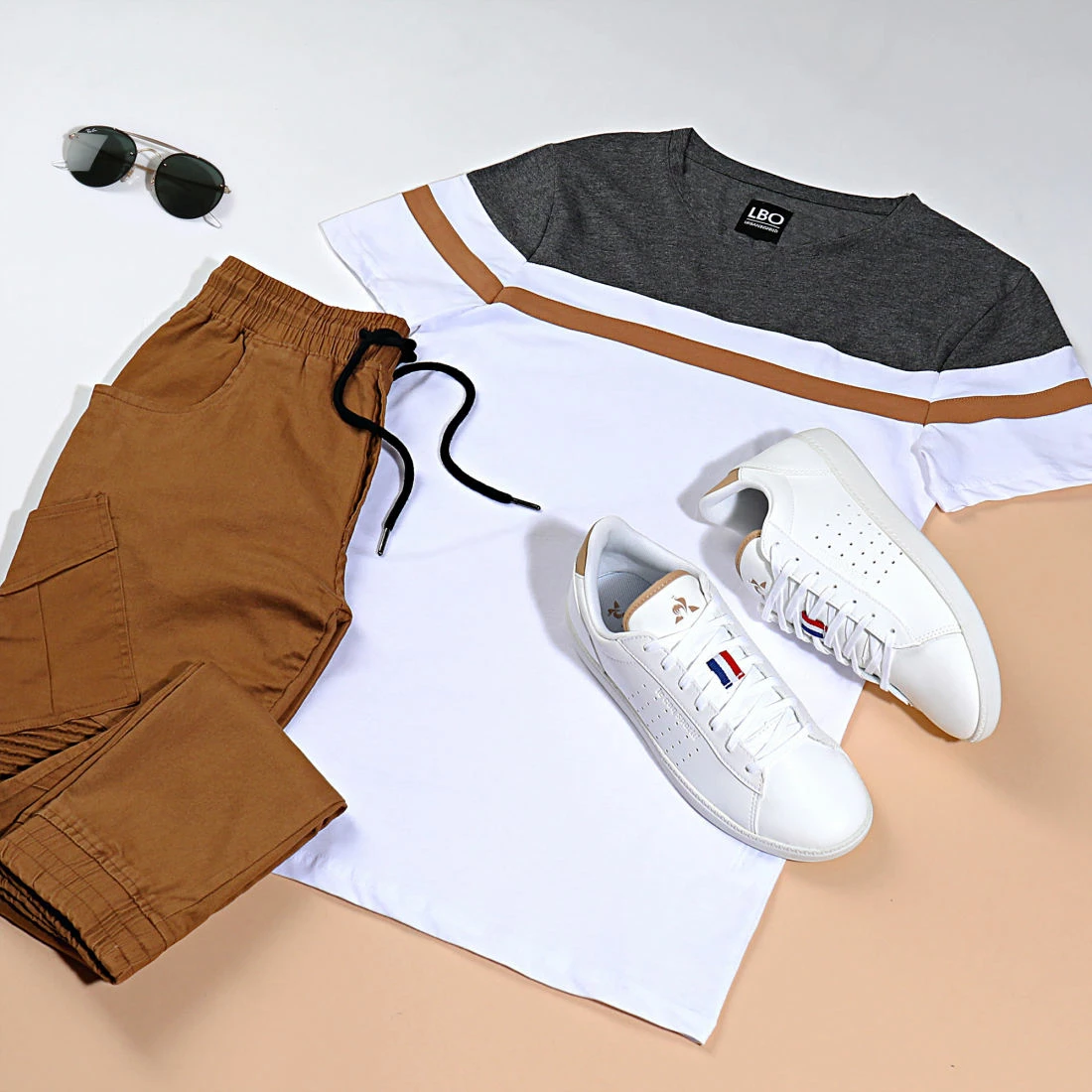 Vente flash 👏 Tee 👚 Shirt Slim Fit Tricolore 727 Anthracite Blanc Camel de LBO 👍 7 Vente flash 👏 Tee 👚 Shirt Slim Fit Tricolore 727 Anthracite Blanc Camel de LBO 👍 – Image 5