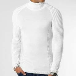 Remise 🥰 Pull Col Roulé Avec Empiecement JUM-14 Blanc de LBO ⌛ -France LBO Soldes Boutique lbo 185074 LBO 1006 JUM 14 20221128T150910 01