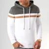Coupon 🔥 Sweat Capuche Slim Fit Tricolore 843 Blanc Anthracite Camel de LBO 😀 -France LBO Soldes Boutique lbo 192060 FAB SHALBO 843 20190930T162820 02