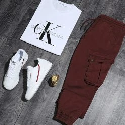 Offres 🌟 Pantalon Cargo Skinny Jumbo Bordeaux de LBO 😀 -France LBO Soldes Boutique lbo 192276 FAB LBO JUMBO BORDEAUX 20191010T161352 05