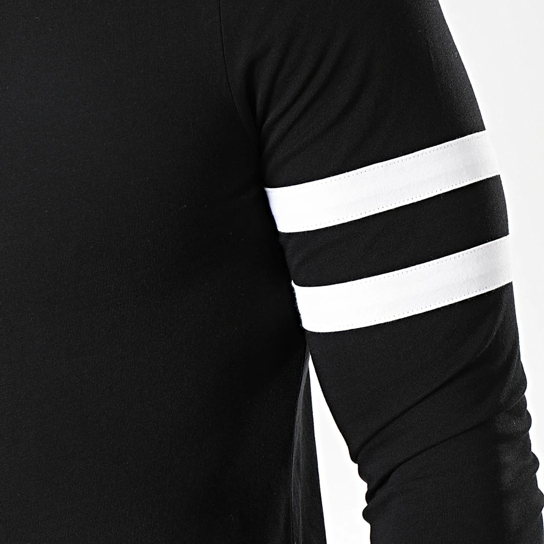 Coupon 👍 Tee 👚 Shirt Manches Longues Avec Bandes Blanches 887 Noir de LBO 🎁 5 Coupon 👍 Tee 👚 Shirt Manches Longues Avec Bandes Blanches 887 Noir de LBO 🎁 – Image 3