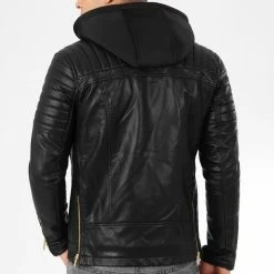 Meilleur prix ✔️ Veste Biker Avec Capuche 79716-1 Noir Doré de LBO 👍 -France LBO Soldes Boutique lbo 194249 FAB LBO 79716 1 20191209T164552 04