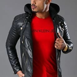 Meilleur prix ✔️ Veste Biker Avec Capuche 79716-1 Noir Doré de LBO 👍 -France LBO Soldes Boutique lbo 194249 FAB LBO 79716 1 20200106T112453 06