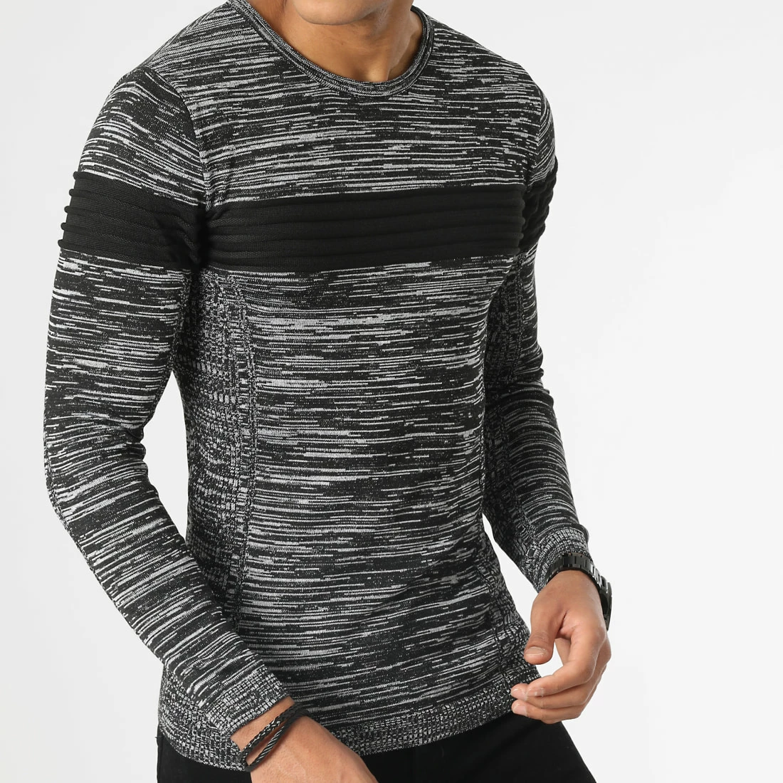 Meilleur prix 😍 Pull Slim Fit PU102 Noir de LBO ⌛ 4 Meilleur prix 😍 Pull Slim Fit PU102 Noir de LBO ⌛ – Image 2