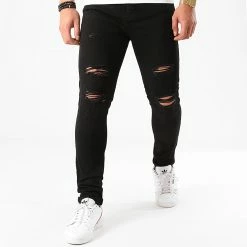 Sortie 😀 Jean Skinny Avec Déchirures 72215-B07 Noir de LBO 🎁 -France LBO Soldes Boutique lbo 203017 FAB LBO 72215 B07 BLACK 20200227T160355 02