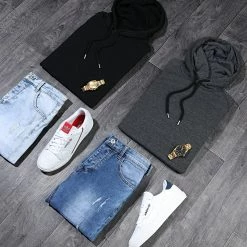 Meilleure affaire 🔔 Lot De 2 Sweats Capuche 969 Gris Anthracite Et Noir de LBO ⭐ -France LBO Soldes Boutique lbo 203670 FAB SHALBO 969 20191213T083608 05