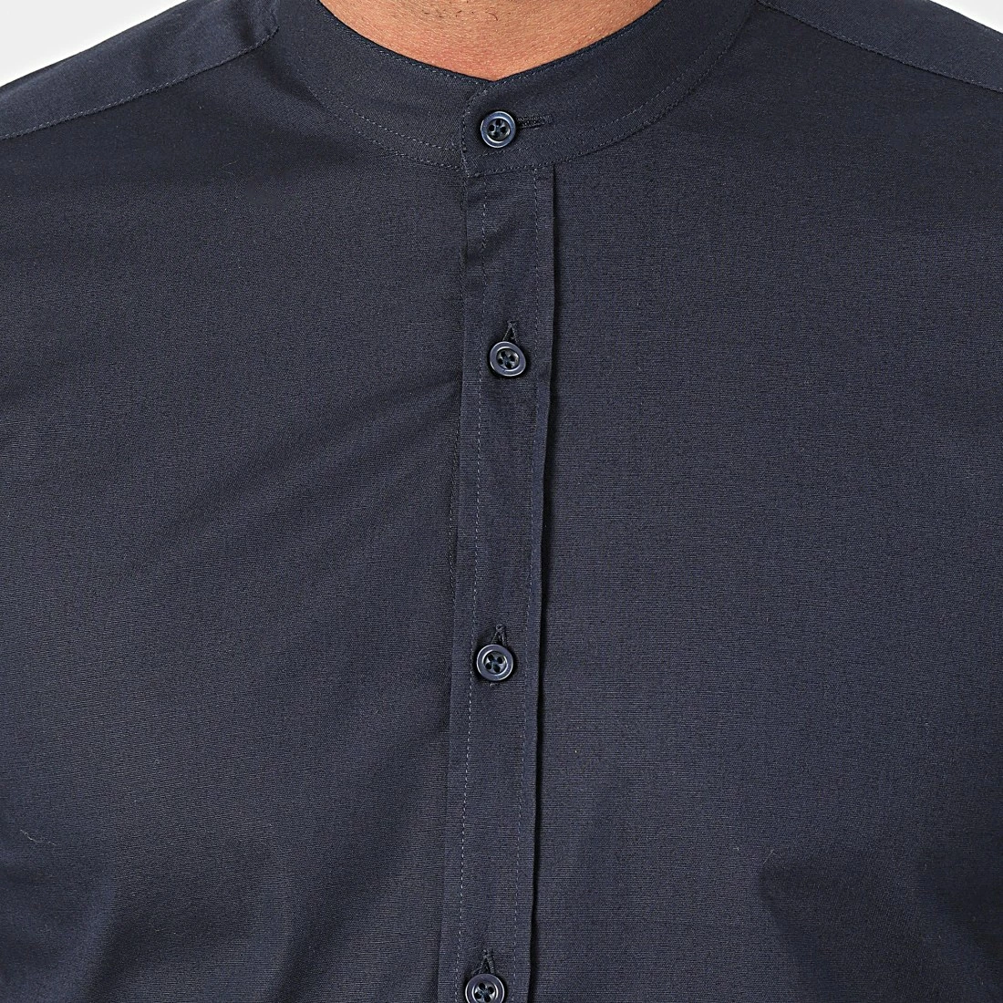 Meilleure vente 🔔 Chemise Manches Longues Col Mao Slim Fit 971 Bleu Marine de LBO 💯 3 Meilleure vente 🔔 Chemise Manches Longues Col Mao Slim Fit 971 Bleu Marine de LBO 💯 – Image 2