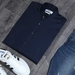 Meilleure vente 🔔 Chemise Manches Longues Col Mao Slim Fit 971 Bleu Marine de LBO 💯 8 Meilleure vente 🔔 Chemise Manches Longues Col Mao Slim Fit 971 Bleu Marine de LBO 💯 -France LBO Soldes Boutique lbo 204584 FAB SHALBO 971 20191227T081908 06