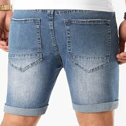Meilleure affaire ✨ Short Jean Avec Dechirures LB054-B54 Bleu Medium de LBO 🎉 -France LBO Soldes Boutique lbo 204809 FAB LBO LB054 B54 MEDIUM DESTR 20200311T165823 04