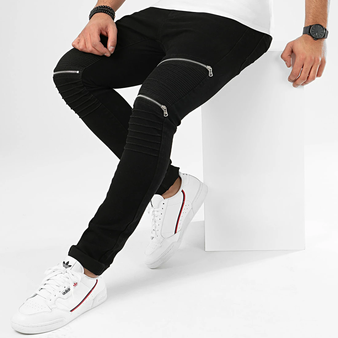 Meilleure vente 😀 Jean Skinny Avec Zips L818 Noir de LBO 🔔 4 Meilleure vente 😀 Jean Skinny Avec Zips L818 Noir de LBO 🔔 – Image 2