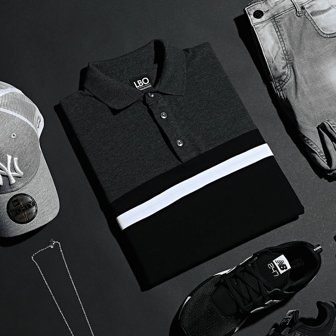 Meilleur prix 🧨 Polo Manches Courtes Piqué Tricolore 1047 Noir Anthracite Blanc de LBO 🔥 8 Meilleur prix 🧨 Polo Manches Courtes Piqué Tricolore 1047 Noir Anthracite Blanc de LBO 🔥 – Image 6