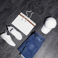 Tout neuf 🎉 Tee 👚 Shirt Capuche Tricolore 1114 Gris Anthracite Blanc Camel de LBO 🛒 -France LBO Soldes Boutique lbo 219558 FAB SHALBO 1114 20200529T103409 05