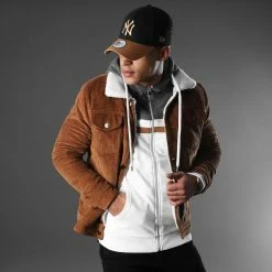 Tout neuf 👍 Sweat Zippé Capuche Tricolore 1138 Blanc Anthracite Camel de LBO 🧨 -France LBO Soldes Boutique lbo 219561 FAB SHALBO 1138 20201209T110442 05