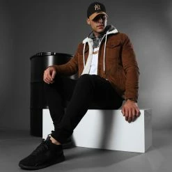 Tout neuf 👍 Sweat Zippé Capuche Tricolore 1138 Blanc Anthracite Camel de LBO 🧨 -France LBO Soldes Boutique lbo 219561 FAB SHALBO 1138 20201209T110443 06