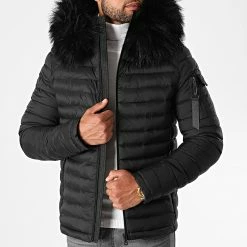 Meilleure affaire 🔔 Doudoune Capuche Ultralight Avec Fourrure Noir de LBO 🌟