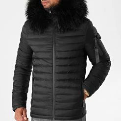 Meilleure affaire 🔔 Doudoune Capuche Ultralight Avec Fourrure Noir de LBO 🌟 -France LBO Soldes Boutique lbo 220716 FAB LBO 1005 DDN 18 NOIR NOIR 20201013T085611 03