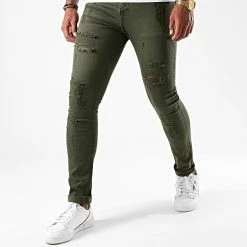 De gros 🧨 Jean Skinny Avec Déchirures LB054K20 Khaki de LBO 💯