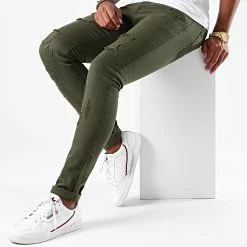 De gros 🧨 Jean Skinny Avec Déchirures LB054K20 Khaki de LBO 💯 -France LBO Soldes Boutique lbo 221360 FAB LBO LB054K20 KAKIDENIM 20200813T150733 03
