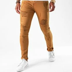 Vente flash 🤩 Jean Skinny Avec Déchirures LB054C20 Camel de LBO 🛒