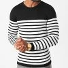 Coupon 👏 Pull Slim Fit A Rayures JUM-45 Noir Blanc de LBO 😉 -France LBO Soldes Boutique lbo 222393 FAB LBO 1006 JUM 45 20200811T114515 01