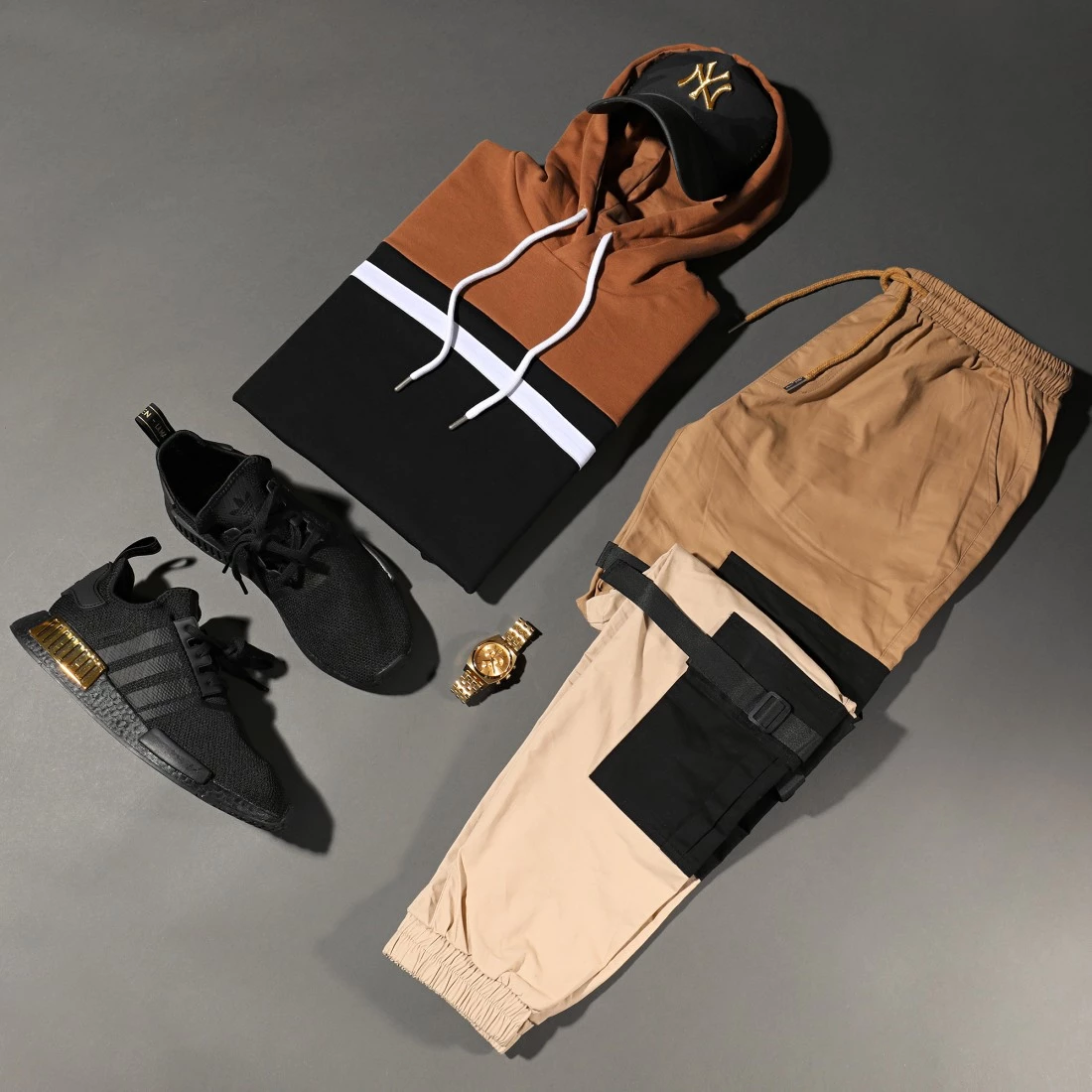 Promo 🎉 Sweat Capuche Slim Fit Tricolore 1273 Camel Blanc Noir de LBO 🔔 7 Promo 🎉 Sweat Capuche Slim Fit Tricolore 1273 Camel Blanc Noir de LBO 🔔 – Image 5