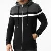 Coupon 🤩 Sweat Zippé Capuche Tricolore 1313 Noir Gris Anthracite de LBO 🛒 -France LBO Soldes Boutique lbo 226285 FAB SHALBO 1313 20201109T153542 01