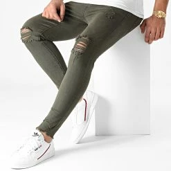 Sortie 🎁 Jean Skinny Avec Déchirures KA9AH20 Khaki de LBO 😉 -France LBO Soldes Boutique lbo 229946 FAB LBO KA9AH20 KAKIDENIM 20201023T133633 03