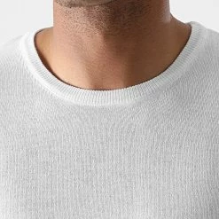 Promo ❤️ Pull Slim Fit JUM-78 Blanc de LBO 🎁 -France LBO Soldes Boutique lbo 230277 FAB LBO 1006 JUM 78 ROND BLANC 1241 20201023T133524 02