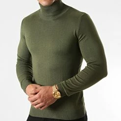 Vente flash 🔔 Pull Col Roulé Slim Fit JUM-83 Khaki de LBO 😉