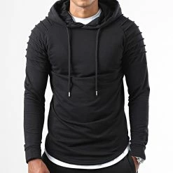 Coupon 🎉 Lot De 2 Sweats Capuche Oversize 1287 Noir Et Kaki de LBO 🥰 -France LBO Soldes Boutique lbo 231660 FAB SHALBO 1287 20220920T152409 03