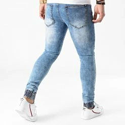 Coupon 🎉 Jogger Pant Skinny 👖 Jeans Avec Dechirures LB054J Denim Bleu Medium de LBO ⌛ -France LBO Soldes Boutique lbo 234438 FAB LBO LB054J MEDIUMBLUEDENIM 20201113T143202 04