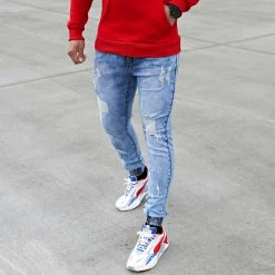 Coupon 🎉 Jogger Pant Skinny 👖 Jeans Avec Dechirures LB054J Denim Bleu Medium de LBO ⌛ -France LBO Soldes Boutique lbo 234438 FAB LBO LB054J MEDIUMBLUEDENIM 20201216T100813 05