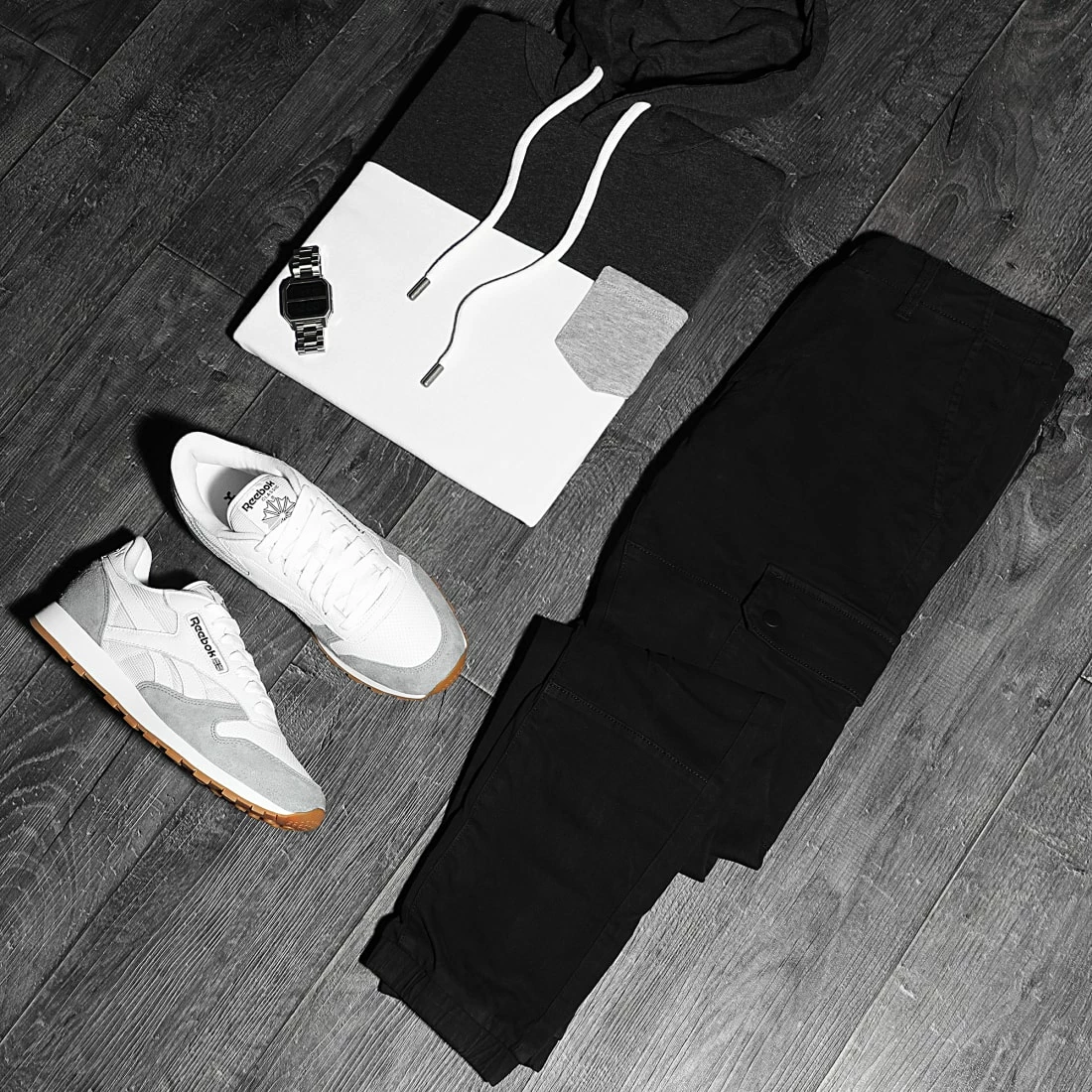 Bon marché ❤️ Sweat Capuche A Poche 1384 Gris Anthracite Blanc de LBO 🤩 5 Bon marché ❤️ Sweat Capuche A Poche 1384 Gris Anthracite Blanc de LBO 🤩 – Image 3