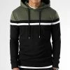 Budget 🔔 Sweat Capuche Slim Fit Tricolore 1435 Vert Kaki Noir de LBO 🥰
