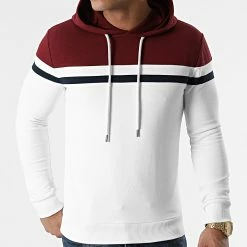 Sortie 🎉 Sweat Capuche Tricolore 1430 Blanc Bordeaux Bleu Marine de LBO 😍
