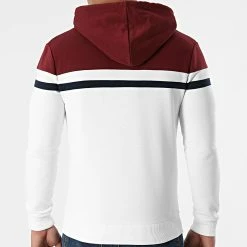 Sortie 🎉 Sweat Capuche Tricolore 1430 Blanc Bordeaux Bleu Marine de LBO 😍 -France LBO Soldes Boutique lbo 242297 FAB SHALBO 1430 20201127T140512 04