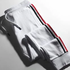 Promo ✨ Pantalon Jogging Avec Bandes Bleu Blanc Rouge 1449 Blanc de LBO 🛒 -France LBO Soldes Boutique lbo 243199 FAB SHALBO 1449 20210326T080152 05