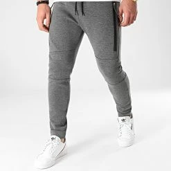 Promo 🥰 Pantalon Jogging 1331 Gris Anthracite Chiné de LBO ⌛