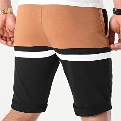 Grosses soldes 🎁 Short Jogging Tricolore 1506 Camel Blanc Noir de LBO 👍 -France LBO Soldes Boutique lbo 247254 FAB SHALBO 1506 20210219T082931 04